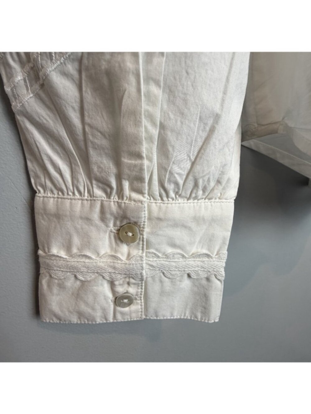 Sundance Monterey White Button Down Blouse Womens Size Small NWT - Picture 9 of 12